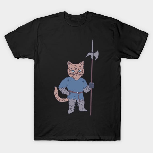 Halberd - Cat Soldier - Knight Kitty T-Shirt by DeWinnes